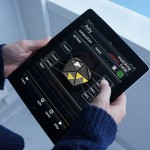 Anders interacts and create music on the Polly Planet at home through Polly Compose's graphical interface on his iPad.